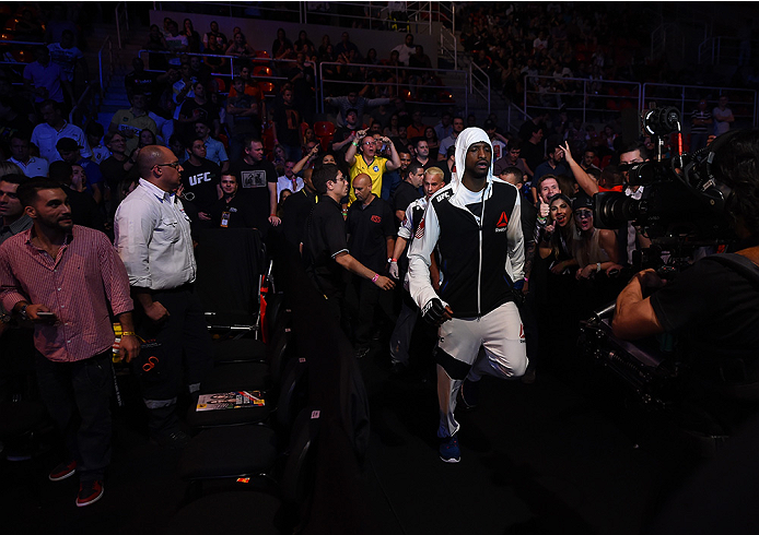 RIO DE JANEIRO, BRAZIL - AUGUST 01: Neil Magny of the United States prepares to enter the Octagon before facing Demian Maia of Brazil in their welterweight bout during the UFC 190 event inside HSBC Arena on August 1, 2015 in Rio de Janeiro, Brazil. (Pho