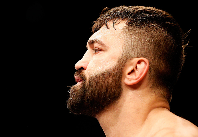 BRASILIA, BRAZIL - SEPTEMBER 13: Andrei Arlovski of Belarus stands in the Octagon before his heavyweight bout against Antonio ''Bigfoot'' Silva of Brazil during the UFC Fight Night event inside Nilson Nelson Gymnasium on September 13, 2014 in Brasilia, Br