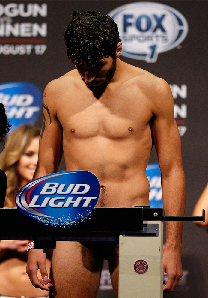 BOSTON, MA - AUGUST 16: Ramsey Nijem weighs in during the UFC weigh-in inside TD Garden on August 16, 2013 in Boston, Massachusetts. (Photo by Josh Hedges/Zuffa LLC/Zuffa LLC via Getty Images)