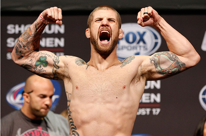 BOSTON, MA - AUGUST 16: Cody Donovan weighs in during the UFC weigh-in inside TD Garden on August 16, 2013 in Boston, Massachusetts. (Photo by Josh Hedges/Zuffa LLC/Zuffa LLC via Getty Images)