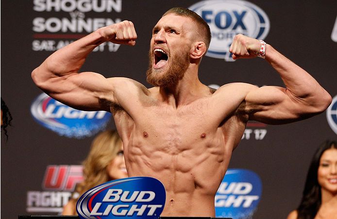BOSTON, MA - AUGUST 16: Conor McGregor weighs in during the UFC weigh-in inside TD Garden on August 16, 2013 in Boston, Massachusetts. (Photo by Josh Hedges/Zuffa LLC/Zuffa LLC via Getty Images)
