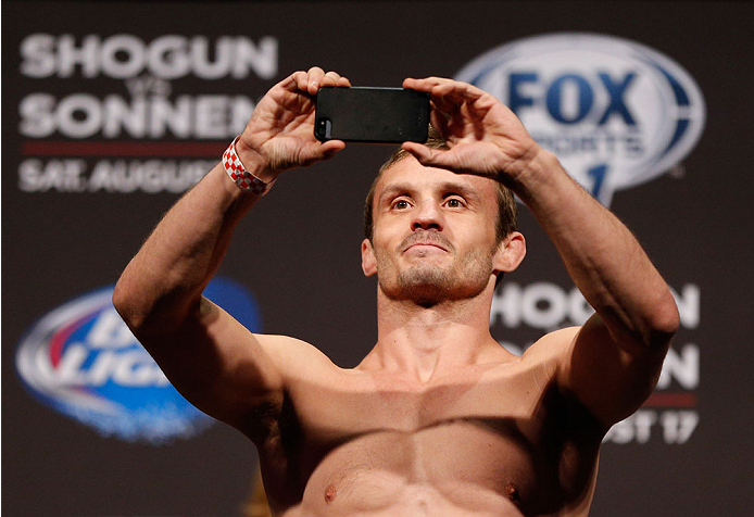BOSTON, MA - AUGUST 16: Brad Pickett weighs in during the UFC weigh-in inside TD Garden on August 16, 2013 in Boston, Massachusetts. (Photo by Josh Hedges/Zuffa LLC/Zuffa LLC via Getty Images)