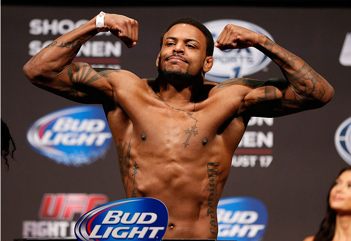 BOSTON, MA - AUGUST 16: Michael Johnson weighs in during the UFC weigh-in inside TD Garden on August 16, 2013 in Boston, Massachusetts. (Photo by Josh Hedges/Zuffa LLC/Zuffa LLC via Getty Images)