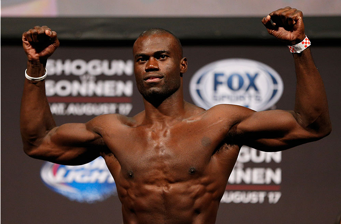 BOSTON, MA - AUGUST 16: Uriah Hall weighs in during the UFC weigh-in inside TD Garden on August 16, 2013 in Boston, Massachusetts. (Photo by Josh Hedges/Zuffa LLC/Zuffa LLC via Getty Images)