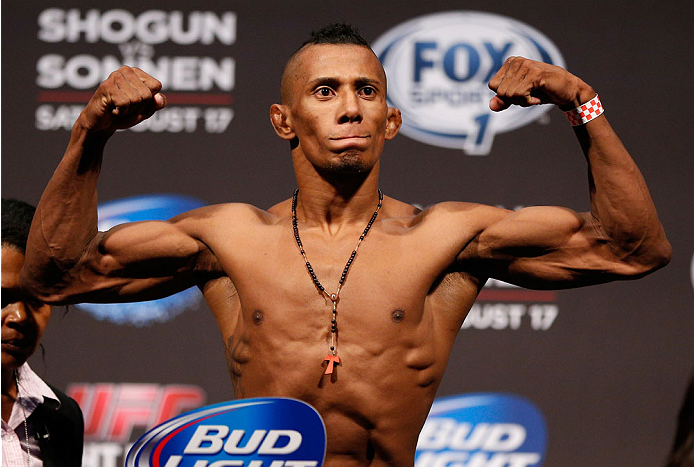 BOSTON, MA - AUGUST 16: Iuri Alcantara weighs in during the UFC weigh-in inside TD Garden on August 16, 2013 in Boston, Massachusetts. (Photo by Josh Hedges/Zuffa LLC/Zuffa LLC via Getty Images)