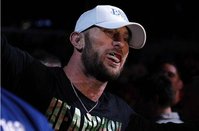 INDIANAPOLIS, IN - AUGUST 28: Bubba McDaniel enters the arena before his middleweight fight against Brad Tavares during the UFC on FOX Sports 1 event at Bankers Life Fieldhouse on August 28, 2013 in Indianapolis, Indiana. (Photo by Ed Mulholland/Zuffa LL