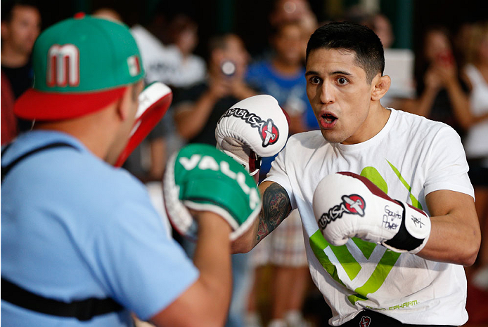 INDIANAPOLIS, IN - AUGUST 26: Erik Perez holds an open training session for fans and media at Banker's Life Fieldhouse on August 26, 2013 in Indianapolis, Indiana. (Photo by Josh Hedges/Zuffa LLC/Zuffa LLC via Getty Images)