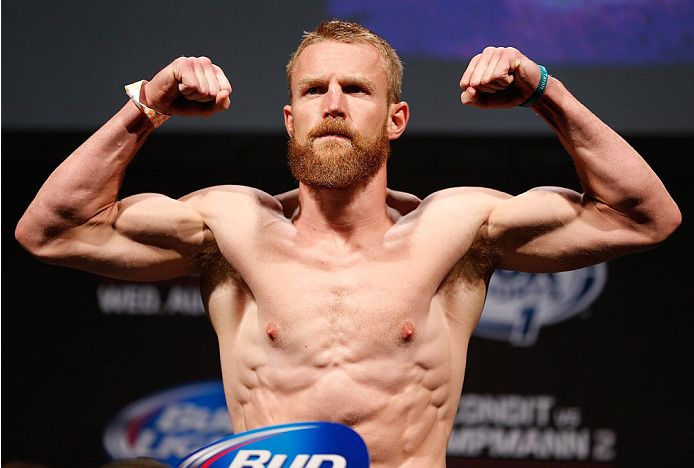 INDIANAPOLIS, IN - AUGUST 27: James Head weighs in during the UFC weigh-in event at Bankers Life Fieldhouse on August 27, 2013 in Indianapolis, Indiana. (Photo by Josh Hedges/Zuffa LLC/Zuffa LLC via Getty Images)