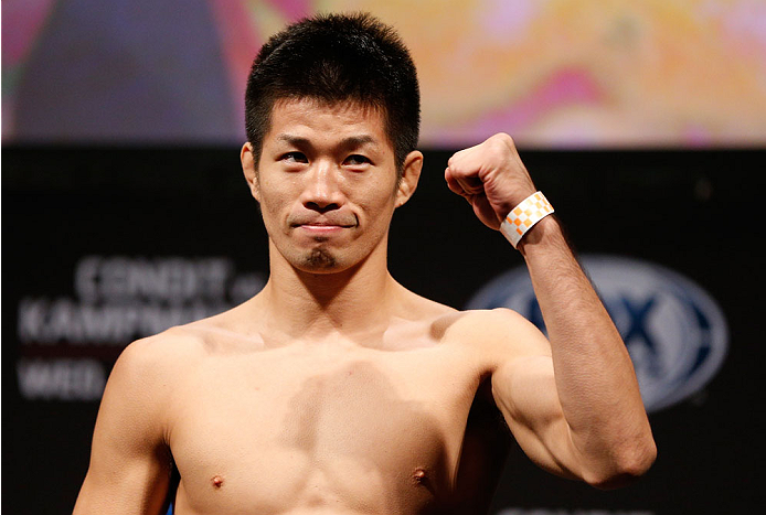 INDIANAPOLIS, IN - AUGUST 27: Hatsu Hioki weighs in during the UFC weigh-in event at Bankers Life Fieldhouse on August 27, 2013 in Indianapolis, Indiana. (Photo by Josh Hedges/Zuffa LLC/Zuffa LLC via Getty Images)