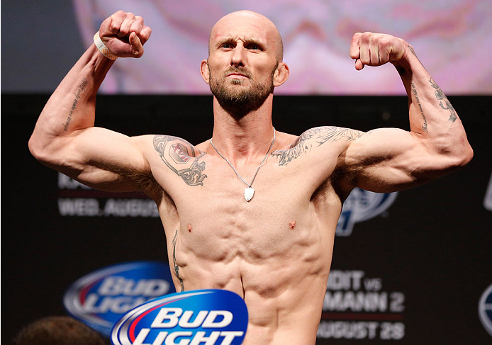 INDIANAPOLIS, IN - AUGUST 27: Bubba McDaniel weighs in during the UFC weigh-in event at Bankers Life Fieldhouse on August 27, 2013 in Indianapolis, Indiana. (Photo by Josh Hedges/Zuffa LLC/Zuffa LLC via Getty Images)