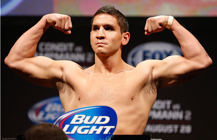 INDIANAPOLIS, IN - AUGUST 27: Brian Melancon weighs in during the UFC weigh-in event at Bankers Life Fieldhouse on August 27, 2013 in Indianapolis, Indiana. (Photo by Josh Hedges/Zuffa LLC/Zuffa LLC via Getty Images)
