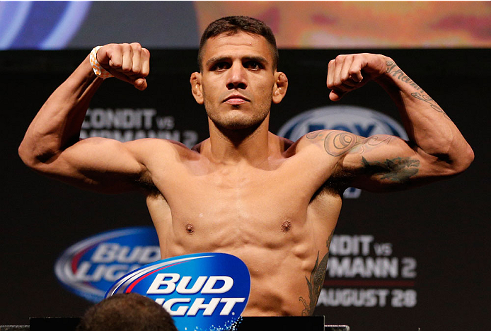 INDIANAPOLIS, IN - AUGUST 27: Rafael dos Anjos weighs in during the UFC weigh-in event at Bankers Life Fieldhouse on August 27, 2013 in Indianapolis, Indiana. (Photo by Josh Hedges/Zuffa LLC/Zuffa LLC via Getty Images)