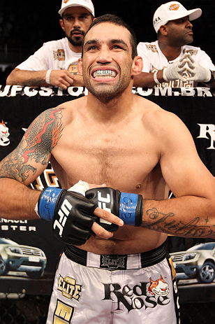 FORTALEZA, BRAZIL - JUNE 08: Fabricio Werdum stands in the Octagon before his heavyweight fight against Antonio Rodrigo "Minotauro" Nogueira during the UFC on FUEL TV event at Paulo Sarasate Arena on June 8, 2013 in Fortaleza, Ceara, Brazil. (Photo by J