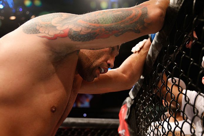 FORTALEZA, BRAZIL - JUNE 08: Fabricio Werdum reacts after defeating Antonio Rodrigo Nogueira in their heavyweight fight during the UFC on FUEL TV event at Paulo Sarasate Arena on June 8, 2013 in Fortaleza, Ceara, Brazil. (Photo by Josh Hedges/Zuffa LLC/