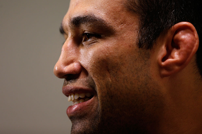 FORTALEZA, BRAZIL - JUNE 06: Fabricio Werdum interacts with media at Centro de Eventos do Ceara on June 6, 2013 in Fortaleza, Ceara, Brazil. (Photo by Josh Hedges/Zuffa LLC/Zuffa LLC via Getty Images)