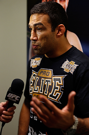 FORTALEZA, BRAZIL - JUNE 06: Fabricio Werdum interacts with media at Centro de Eventos do Ceara on June 6, 2013 in Fortaleza, Ceara, Brazil. (Photo by Josh Hedges/Zuffa LLC/Zuffa LLC via Getty Images)