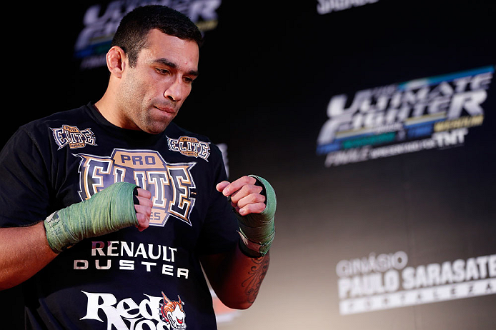 FORTALEZA, BRAZIL - JUNE 06: Fabricio Werdum holds an open training session for media at Centro de Eventos do Ceara on June 6, 2013 in Fortaleza, Ceara, Brazil. (Photo by Josh Hedges/Zuffa LLC/Zuffa LLC via Getty Images)