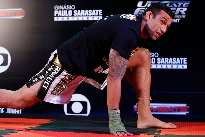 FORTALEZA, BRAZIL - JUNE 06: Fabricio Werdum holds an open training session for media at Centro de Eventos do Ceara on June 6, 2013 in Fortaleza, Ceara, Brazil. (Photo by Josh Hedges/Zuffa LLC/Zuffa LLC via Getty Images)