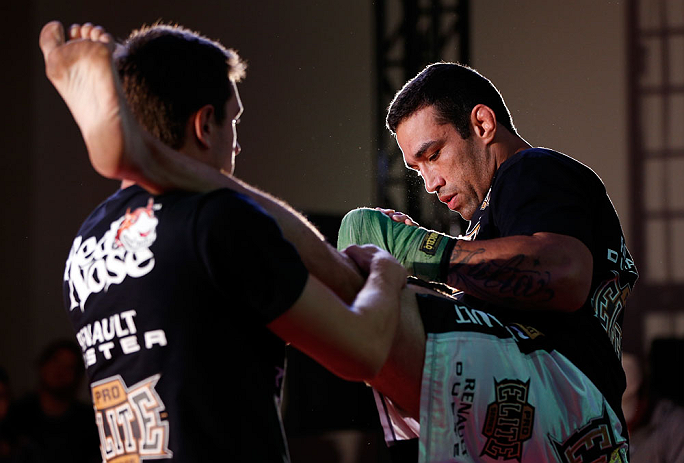 FORTALEZA, BRAZIL - JUNE 06: Fabricio Werdum holds an open training session for media at Centro de Eventos do Ceara on June 6, 2013 in Fortaleza, Ceara, Brazil. (Photo by Josh Hedges/Zuffa LLC/Zuffa LLC via Getty Images)