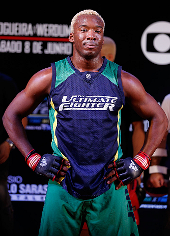 FORTALEZA, BRAZIL - JUNE 06: William "Patolino" Macario holds an open training session for media at Centro de Eventos do Ceara on June 6, 2013 in Fortaleza, Ceara, Brazil. (Photo by Josh Hedges/Zuffa LLC/Zuffa LLC via Getty Images)