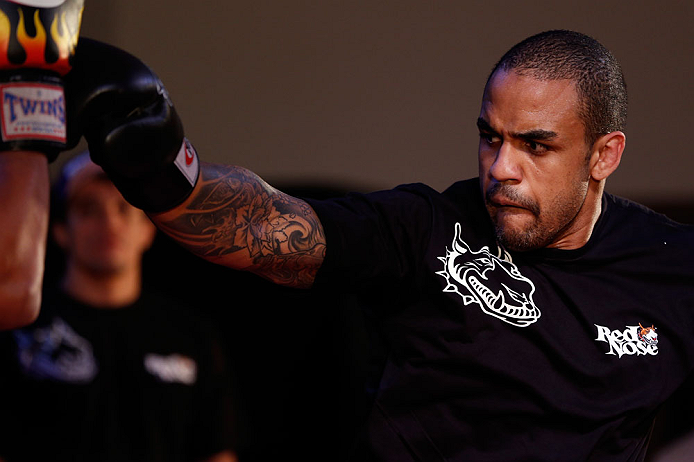 FORTALEZA, BRAZIL - JUNE 06: Rafael "Feijao" Cavalcante holds an open training session for media at Centro de Eventos do Ceara on June 6, 2013 in Fortaleza, Ceara, Brazil. (Photo by Josh Hedges/Zuffa LLC/Zuffa LLC via Getty Images)