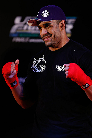 FORTALEZA, BRAZIL - JUNE 06: Rafael "Feijao" Cavalcante holds an open training session for media at Centro de Eventos do Ceara on June 6, 2013 in Fortaleza, Ceara, Brazil. (Photo by Josh Hedges/Zuffa LLC/Zuffa LLC via Getty Images)