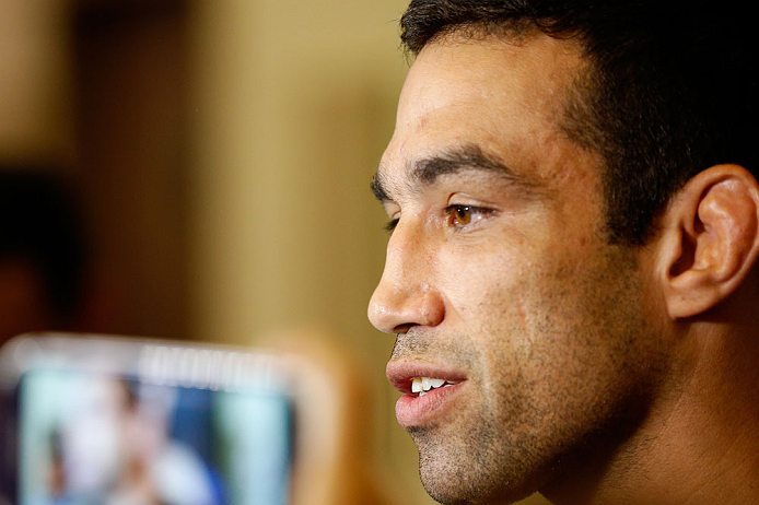 FORTALEZA, BRAZIL - JUNE 06: Fabricio Werdum interacts with media at Centro de Eventos do Ceara on June 6, 2013 in Fortaleza, Ceara, Brazil. (Photo by Josh Hedges/Zuffa LLC/Zuffa LLC via Getty Images)