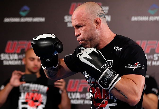 TOKYO, JAPAN - FEBRUARY 28: Wanderlei Silva holds an open training session for media at the Hilton Sjinjuku Hotel on February 28, 2013 in Tokyo, Japan. (Photo by Josh Hedges/Zuffa LLC/Zuffa LLC via Getty Images)