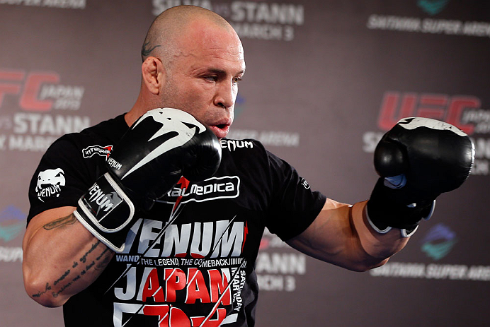 TOKYO, JAPAN - FEBRUARY 28: Wanderlei Silva holds an open training session for media at the Hilton Sjinjuku Hotel on February 28, 2013 in Tokyo, Japan. (Photo by Josh Hedges/Zuffa LLC/Zuffa LLC via Getty Images)