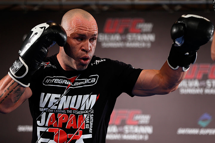 TOKYO, JAPAN - FEBRUARY 28: Wanderlei Silva holds an open training session for media at the Hilton Sjinjuku Hotel on February 28, 2013 in Tokyo, Japan. (Photo by Josh Hedges/Zuffa LLC/Zuffa LLC via Getty Images)