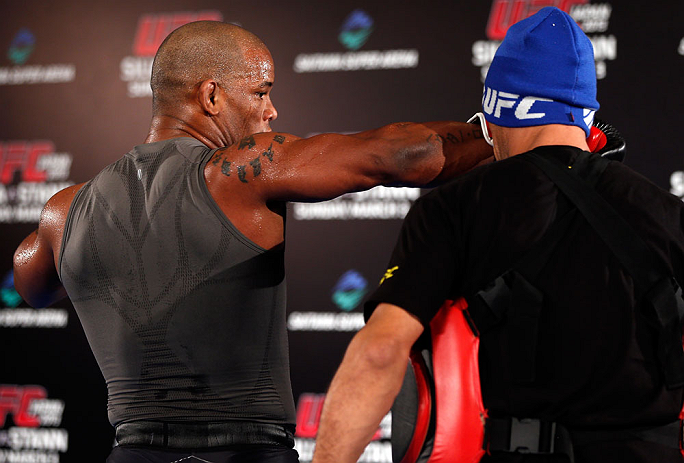 TOKYO, JAPAN - FEBRUARY 28: Hector Lombard holds an open training session for media at the Hilton Sjinjuku Hotel on February 28, 2013 in Tokyo, Japan. (Photo by Josh Hedges/Zuffa LLC/Zuffa LLC via Getty Images)