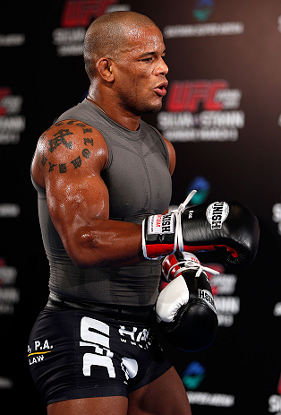 TOKYO, JAPAN - FEBRUARY 28: Hector Lombard holds an open training session for media at the Hilton Sjinjuku Hotel on February 28, 2013 in Tokyo, Japan. (Photo by Josh Hedges/Zuffa LLC/Zuffa LLC via Getty Images)