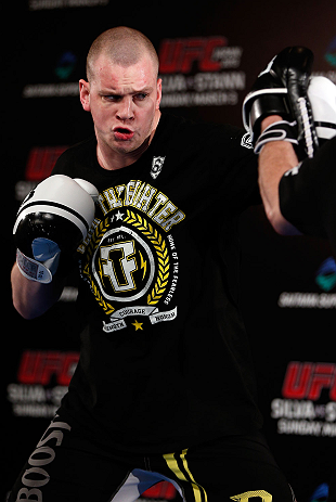 TOKYO, JAPAN - FEBRUARY 28: Stefan Struve holds an open training session for media at the Hilton Sjinjuku Hotel on February 28, 2013 in Tokyo, Japan. (Photo by Josh Hedges/Zuffa LLC/Zuffa LLC via Getty Images)