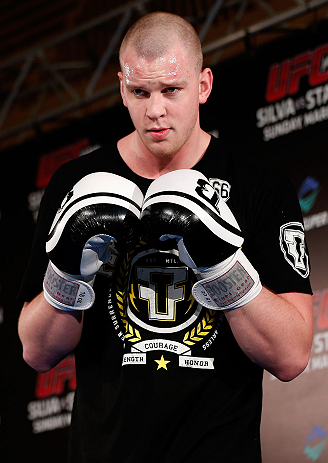 TOKYO, JAPAN - FEBRUARY 28: Stefan Struve holds an open training session for media at the Hilton Sjinjuku Hotel on February 28, 2013 in Tokyo, Japan. (Photo by Josh Hedges/Zuffa LLC/Zuffa LLC via Getty Images)