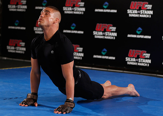 TOKYO, JAPAN - FEBRUARY 28: Diego Sanchez holds an open training session for media at the Hilton Sjinjuku Hotel on February 28, 2013 in Tokyo, Japan. (Photo by Josh Hedges/Zuffa LLC/Zuffa LLC via Getty Images)