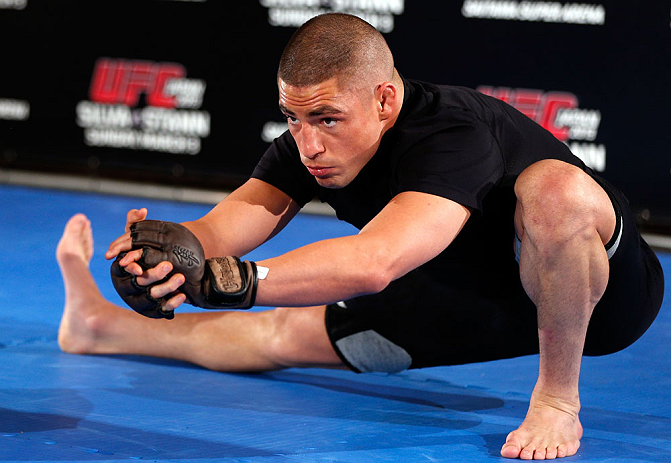 TOKYO, JAPAN - FEBRUARY 28: Diego Sanchez holds an open training session for media at the Hilton Sjinjuku Hotel on February 28, 2013 in Tokyo, Japan. (Photo by Josh Hedges/Zuffa LLC/Zuffa LLC via Getty Images)