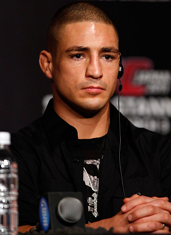 TOKYO, JAPAN - FEBRUARY 28: Diego Sanchez interacts with media during a UFC press conference at the Hilton Sjinjuku Hotel on February 28, 2013 in Tokyo, Japan. (Photo by Josh Hedges/Zuffa LLC/Zuffa LLC via Getty Images)