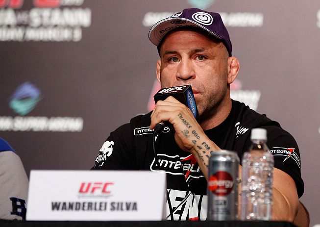 TOKYO, JAPAN - FEBRUARY 28: Wanderlei Silva interacts with media during a UFC press conference at the Hilton Sjinjuku Hotel on February 28, 2013 in Tokyo, Japan. (Photo by Josh Hedges/Zuffa LLC/Zuffa LLC via Getty Images)