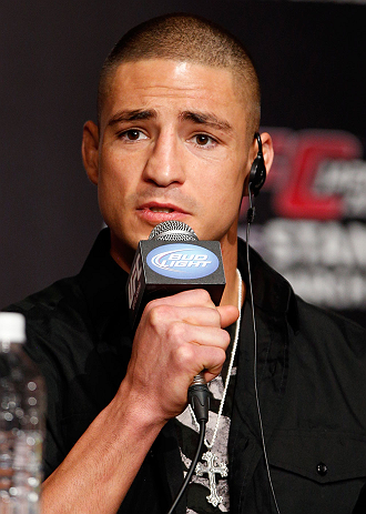 TOKYO, JAPAN - FEBRUARY 28: Diego Sanchez interacts with media during a UFC press conference at the Hilton Sjinjuku Hotel on February 28, 2013 in Tokyo, Japan. (Photo by Josh Hedges/Zuffa LLC/Zuffa LLC via Getty Images)
