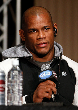 TOKYO, JAPAN - FEBRUARY 28: Hector Lombard interacts with media during a UFC press conference at the Hilton Sjinjuku Hotel on February 28, 2013 in Tokyo, Japan. (Photo by Josh Hedges/Zuffa LLC/Zuffa LLC via Getty Images)
