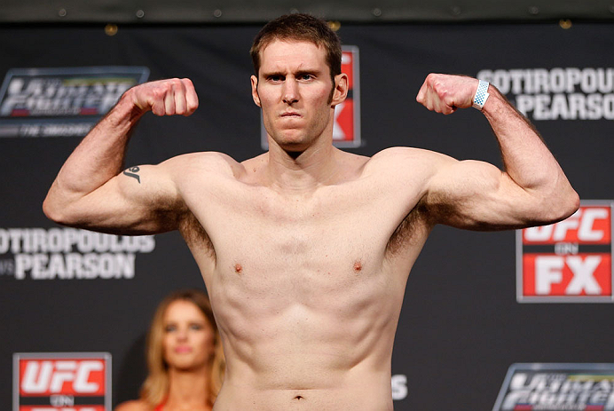 GOLD COAST, AUSTRALIA - DECEMBER 14: Nick Penner weighs in during the UFC on FX weigh in on December 14, 2012 at Gold Coast Convention and Exhibition Centre in Gold Coast, Queensland, Australia. (Photo by Josh Hedges/Zuffa LLC/Zuffa LLC via Getty Images