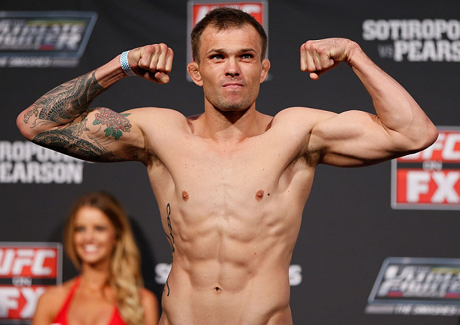 GOLD COAST, AUSTRALIA - DECEMBER 14: Benny Alloway weighs in during the UFC on FX weigh in on December 14, 2012 at Gold Coast Convention and Exhibition Centre in Gold Coast, Queensland, Australia. (Photo by Josh Hedges/Zuffa LLC/Zuffa LLC via Getty Imag