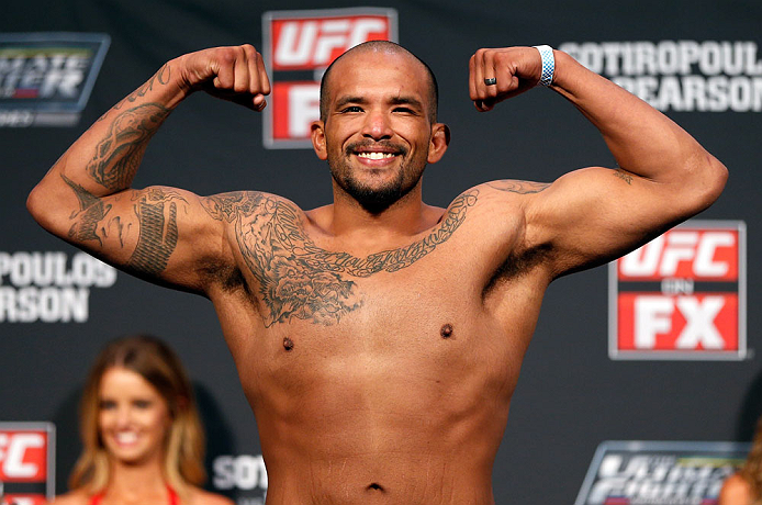 GOLD COAST, AUSTRALIA - DECEMBER 14: Joey Beltran weighs in during the UFC on FX weigh in on December 14, 2012 at Gold Coast Convention and Exhibition Centre in Gold Coast, Queensland, Australia. (Photo by Josh Hedges/Zuffa LLC/Zuffa LLC via Getty Image