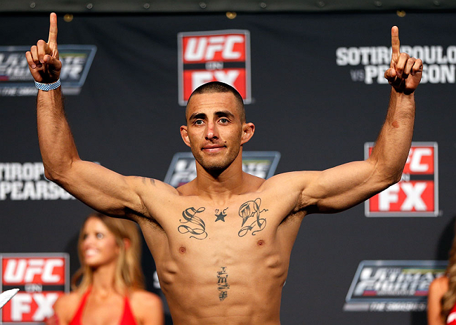 GOLD COAST, AUSTRALIA - DECEMBER 14: Yaotzin Meza weighs in during the UFC on FX weigh in on December 14, 2012 at Gold Coast Convention and Exhibition Centre in Gold Coast, Queensland, Australia. (Photo by Josh Hedges/Zuffa LLC/Zuffa LLC via Getty Image
