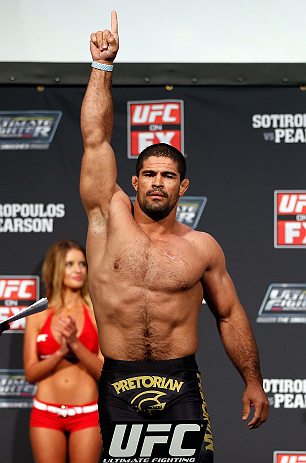 GOLD COAST, AUSTRALIA - DECEMBER 14: Rousimar Palhares weighs in during the UFC on FX weigh in on December 14, 2012 at Gold Coast Convention and Exhibition Centre in Gold Coast, Queensland, Australia. (Photo by Josh Hedges/Zuffa LLC/Zuffa LLC via Getty