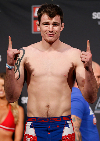 GOLD COAST, AUSTRALIA - DECEMBER 14: Bradley Scott weighs in during the UFC on FX weigh in on December 14, 2012 at Gold Coast Convention and Exhibition Centre in Gold Coast, Queensland, Australia. (Photo by Josh Hedges/Zuffa LLC/Zuffa LLC via Getty Imag