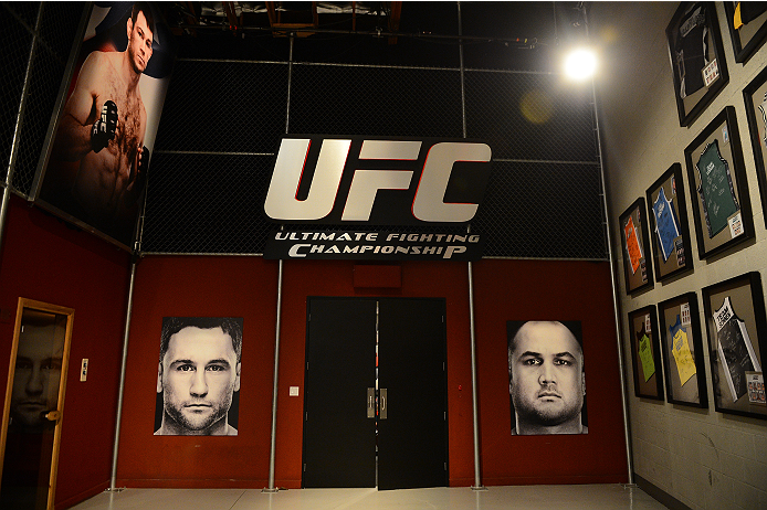 LAS VEGAS, NV - OCTOBER 16: A general view of the TUF gym wall art during filming of season nineteen of The Ultimate Fighter on October 16, 2013 in Las Vegas, Nevada. (Photo by Al Powers/Zuffa LLC/Zuffa LLC via Getty Images) *** Local Caption ***