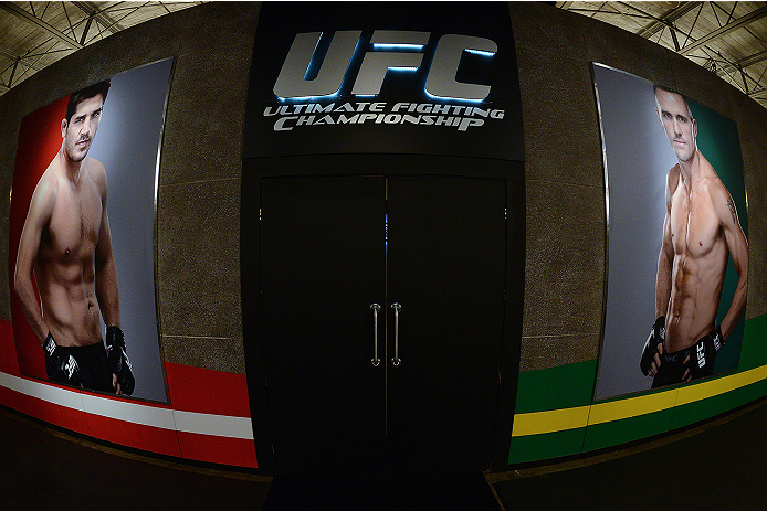 LACHUTE, CANADA - NOVEMBER 5: A general view of the gym art prior to Team Australia fighter Zein Saliba taking on Team Canada fighter Elias Theodorou in their middleweight bout during filming of The Ultimate Fighter Nations television series on November