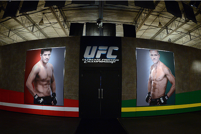 LACHUTE, CANADA - NOVEMBER 5: A general view of the gym art prior to Team Australia fighter Zein Saliba taking on Team Canada fighter Elias Theodorou in their middleweight bout during filming of The Ultimate Fighter Nations television series on November