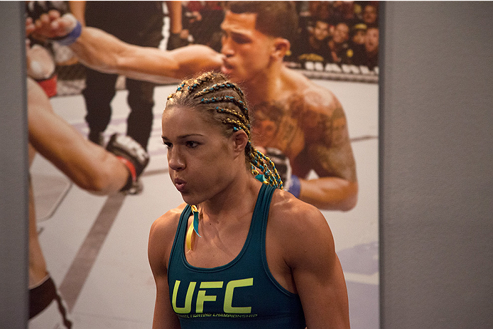 LAS VEGAS, NV - JULY 18: Team Pettis fighter Felice Herrig warms up before facing team Melendez fighter Heather Jo Clark during filming of season twenty of The Ultimate Fighter on July 18, 2014 in Las Vegas, Nevada. (Photo by Brandon Magnus/Zuffa LLC/Zuf